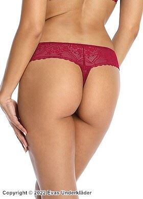 Romantic thong, openwork lace